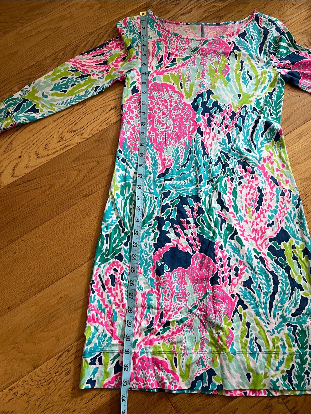XXS - Lilly Pulitzer - Multi-Color Long-Sleeve corail dress - Picture 6 of 6